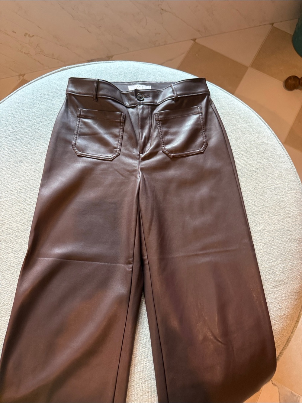 Faux leather pants